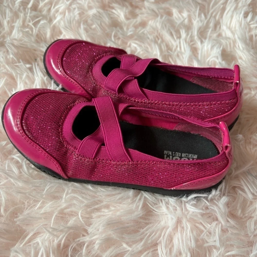 Ruum to Grow Kids Pink Glitter Shoes Mary Jane Sneaker Slip On Sz 11 Girls